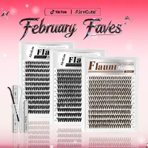 Flaunt & Short Flaunt & Brown Flaunt| AiryCute Upgrade U Lashes with Ultra-Dense, Waterproof, Long-Lasting Lashes | Flora | Natural Daily, Volume Style | Beginner-Friendly DIY Lashes for a Flawless, Voluminous Look | Trendy & Must-Have Clusters