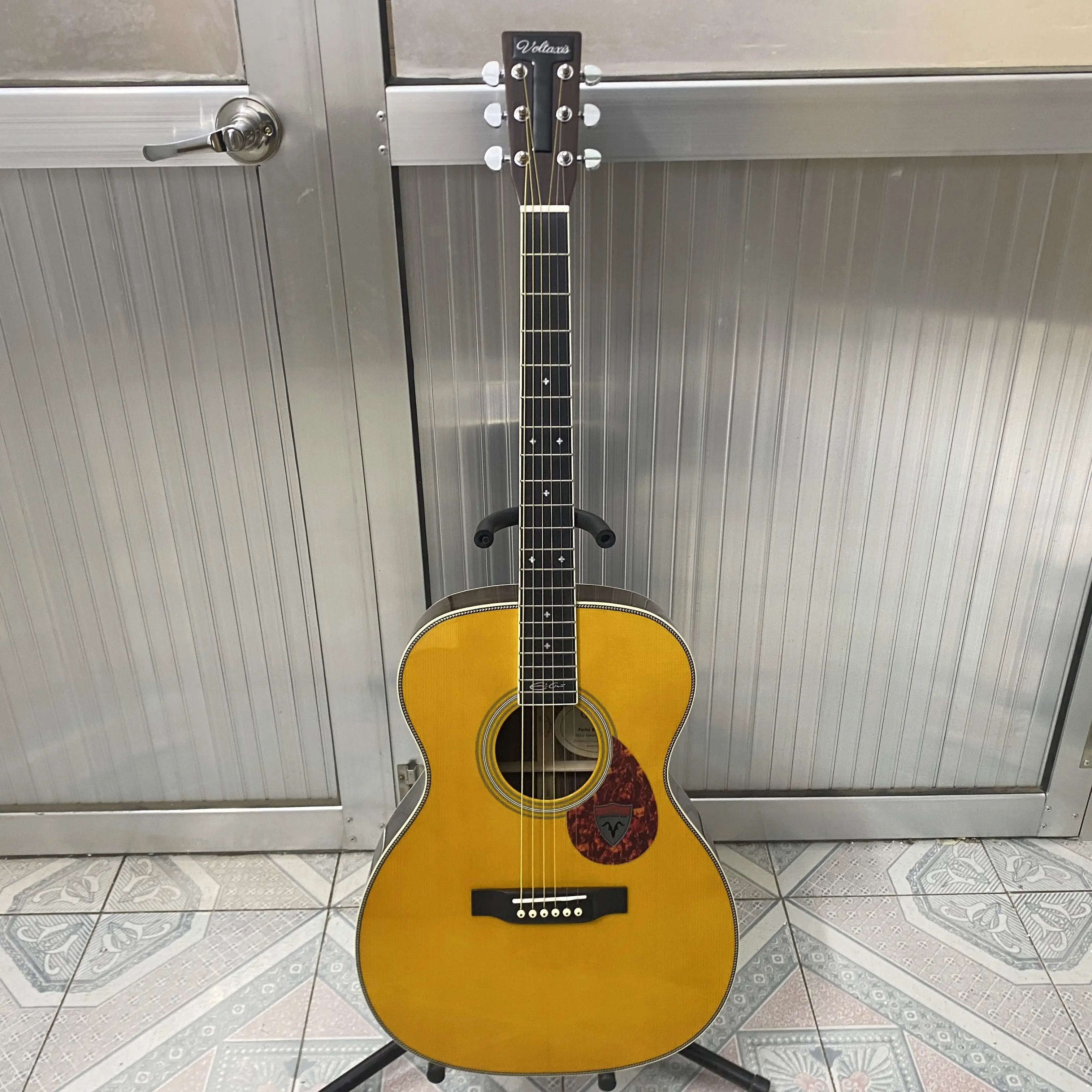 Solid spruce top Yellow om28 6 strings Acoustic Guitar rosewood fretboard  20 frets