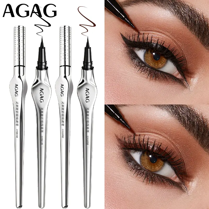 AGAG Waterproof Matte Liquid Eyeliner, Ultra-Fine Tip & Quick Dry, Ergonomic Grip Design, Smooth Gliding Formula, Beginner Friendly, Suitable for All Eye Shapes, Daily Commute Essential