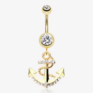 Golden Anchor Dock Belly Button Ring