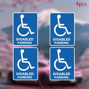 4pcs-disabled parking sticker Sticker-car stickers for doors, windows, laptops, luggage, furniture and bumpers-durable adhesive vinyl material