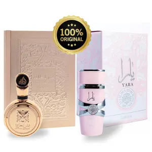 (Bundle) Lattafa Yara & Lattafa Fakhar Extrait Gold Multipack Combo for Women EDP Spray 3.4oz 100ml each - Fragrance Perfume Vanilla Aroma Cologne