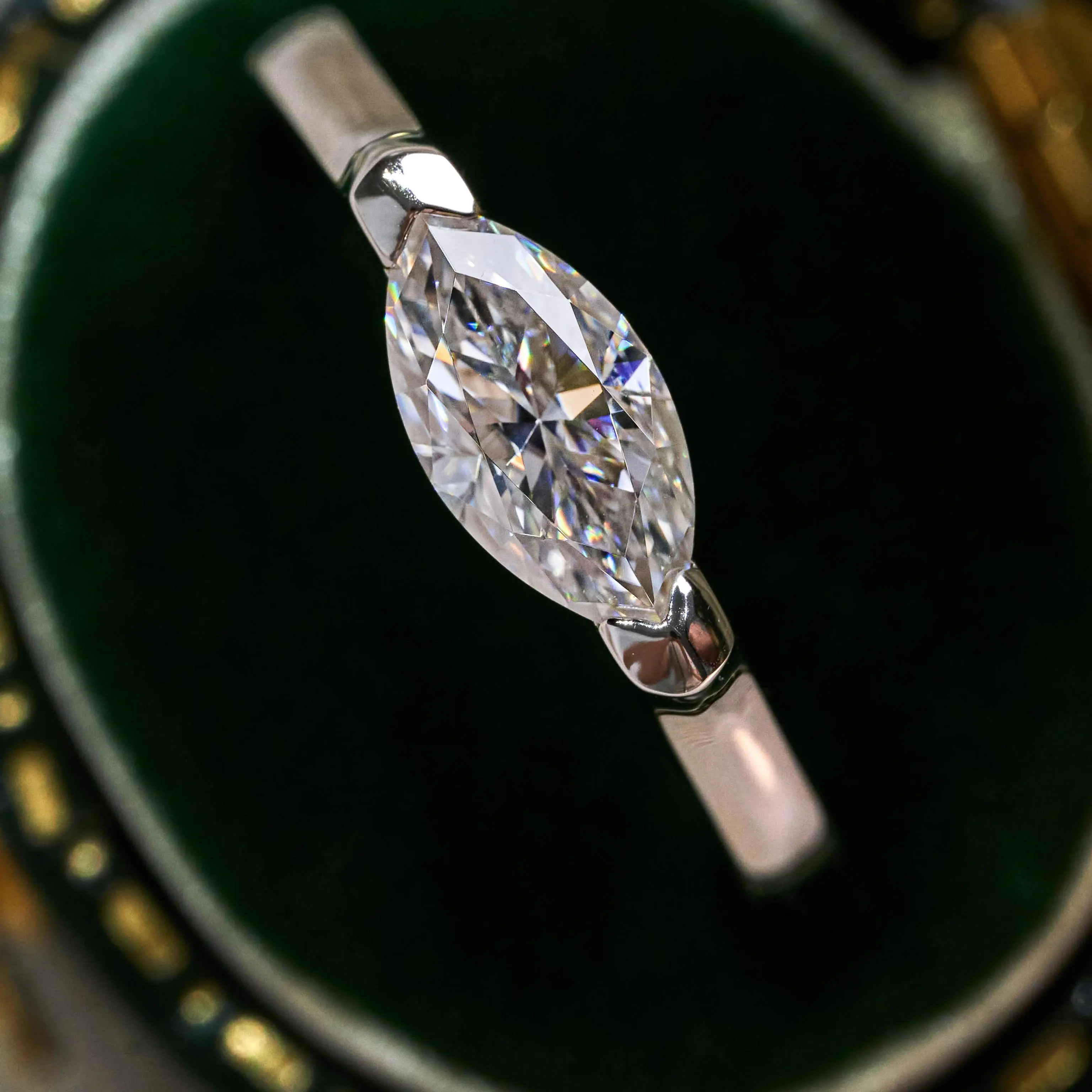 【#M252】(Heinrich)925 Sterling Silver Synthetic Moissanite Rings Marquise Cut D Color VVS1 Clarity 1 CT Jewelry Ring for Her