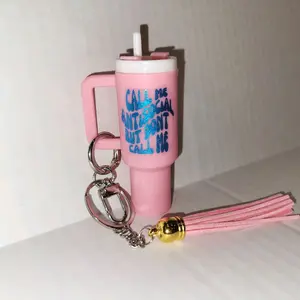 Call me Antisocial Mini Tumbler Chapstick Holder Keychain