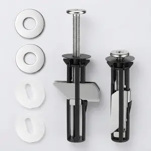 Universal Toilet Seat Bolts Kit 2 Pcs Heavy Duty Replacement Hardware with Screws Washers & Nuts for Most Standard Seats 14-20 mm Mounting Holes Anti-Slip Stable