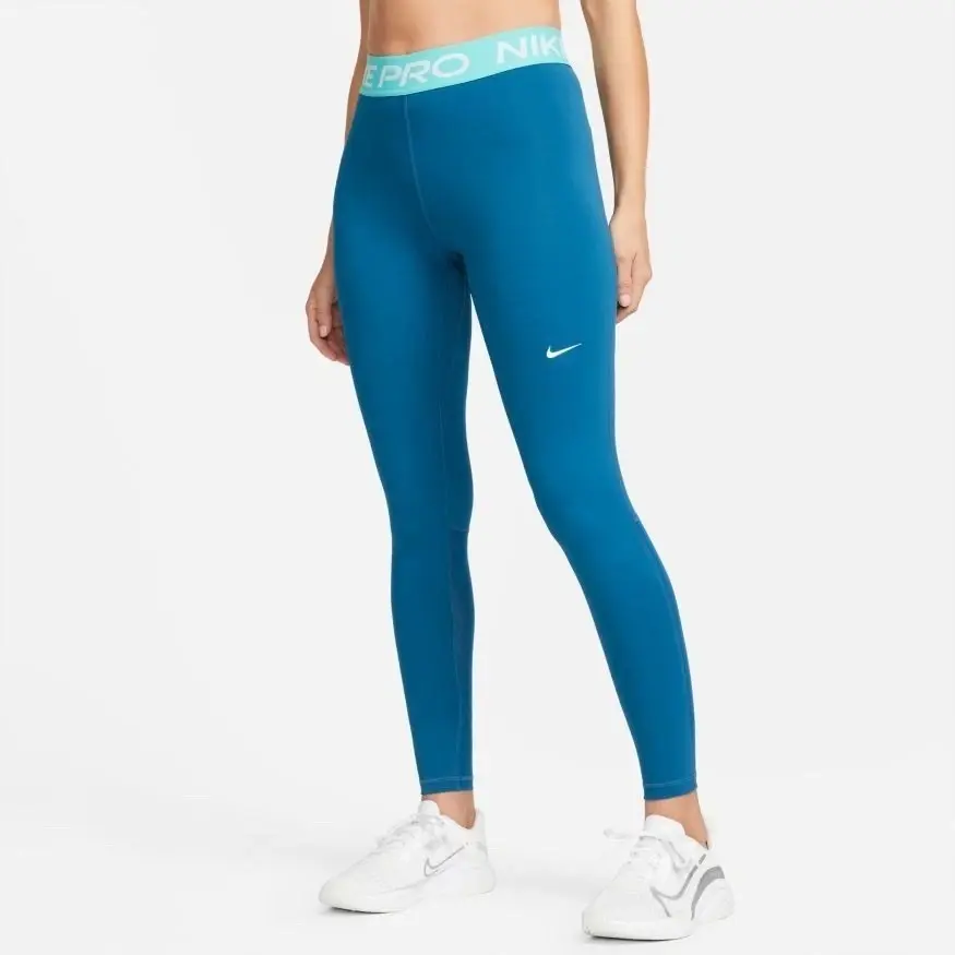 Nike Women's Pro 365 Leggings Women Tummy Control Blue Teal