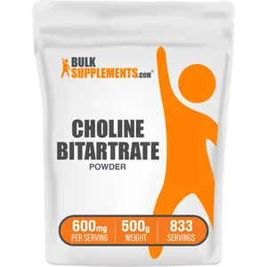 BulkSupplements - Choline Bitartrate Powder - Cognitive Support - Liver Health - 500g - 600mg per Serving