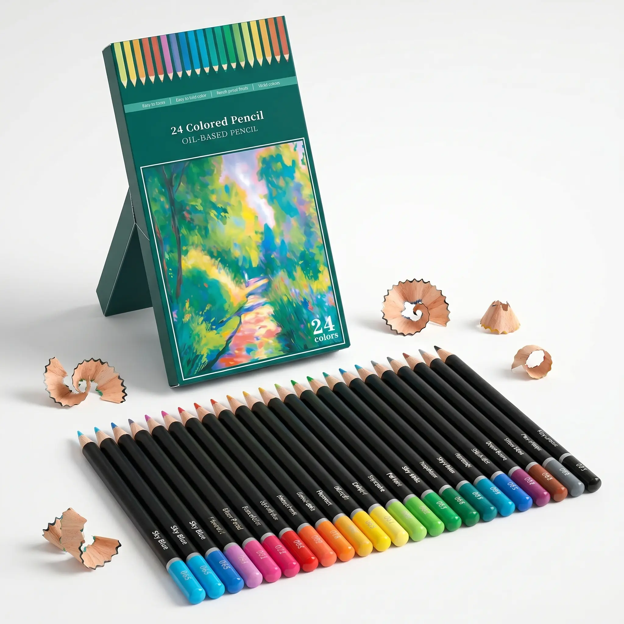 24 Oil Colored Pencils for Adult Coloring Books, Soft Core with Vibrant Colors for Artists, Shading & Blending
