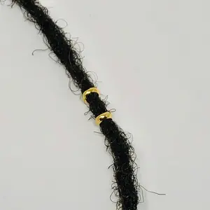 10 Piece 18k Gold Plated Beads Sisterlocks Microlocs Rondelle 5x2mm Hole 3mm Smooth Dreadlock Beads Wire Beaded Rhinestone Charms for Micro or Sisterlocks