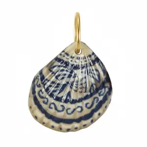 Blue Painted Shell Charm