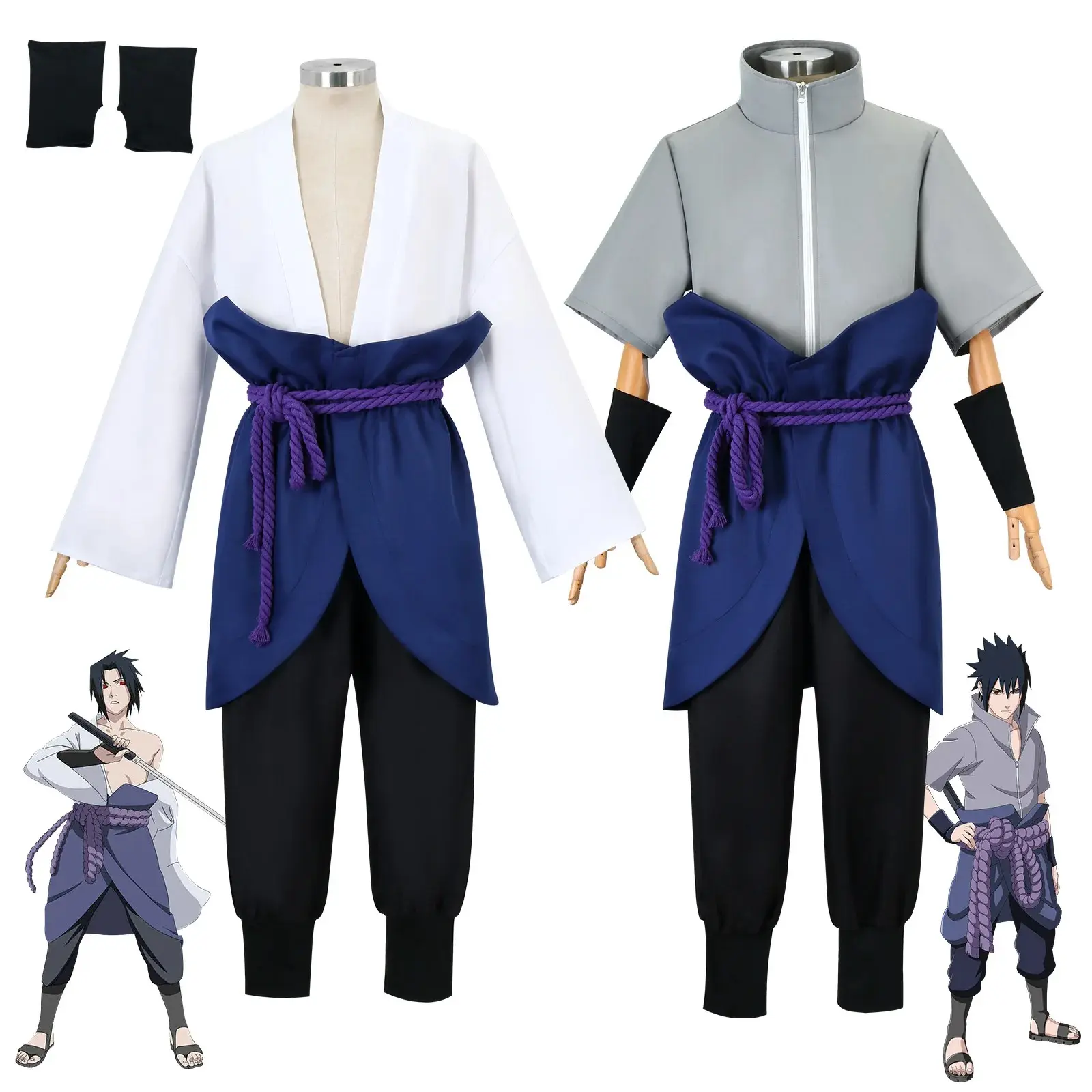 Anime Uchiha Sasuke cosplay costume, Halloween costume party role-playing uniform, manga costume