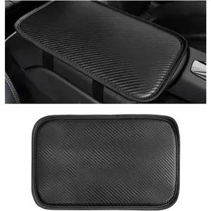 Auto Center Console Cover, 12.6"x7.5" Car Armrest Seat Box Cover, Car Armrest Storage Box Pad, Car Assecories Interior Protection for Most Vehicle, SUV, Truck, Car (Carbon Fiber)