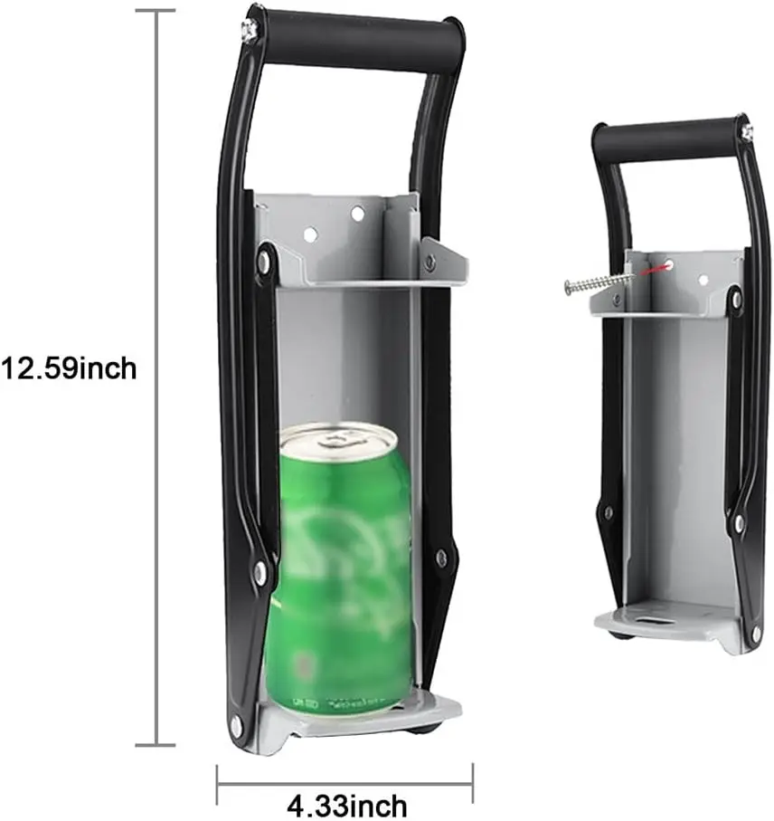 Can Crusher,Suitable for 12oz and 16oz aluminum cans, soda cans,beer cans, etc.,Efficient recycling tool. (gray)