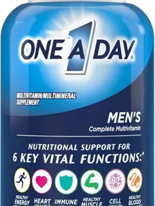 One A Day Men’s Multivitamin, Supplement Tablet with Vitamin A, Vitamin C, Vitamin D, Vitamin E and Zinc for Immune Health Support, B12, Calcium & more, 200 count (Packaging May Vary)