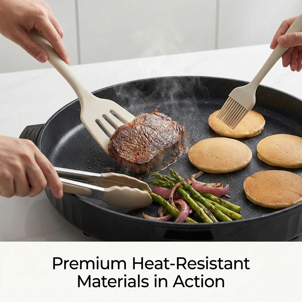 PRTYY Multifunctional Cooker, 40cm Round Electric Skillet with Frying Pan Function, 4cm Deep Non-Stick Surface, 5-Level Temp Control, Glass Lid, Fry Roast Simmer Capabilities, Ideal for Family Meals