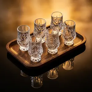 1.35oz (40ml) Luxury Crystal Shot Glass Set of 6, Stylish Whiskey Tasting Cups for Parties, Whiskey Glasses, Whiskey Glass Gift
