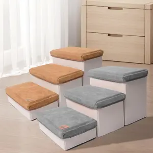 Three Layers Pet Stairs with Large Storage Capacity, 1 Count Non-slip & Foldable Pet Stairs, Removable Pet Furniture for Dogs & Cats Home