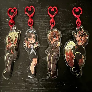 TPOF Inspired Acrylic Keychains - Fan Art Charms of Celia, Derek, Mason & Fox - Cute Characters, Kawaii Bag Charm for Keys, Backpack & Gifts, Collectible Fan Accessory, Aesthetic Game Merch!