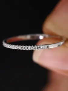 Women's 925 Sterling Silver Cz Simulated Diamond Stackable Ring, Elegant Jewelry Accessory for Everyday Wear