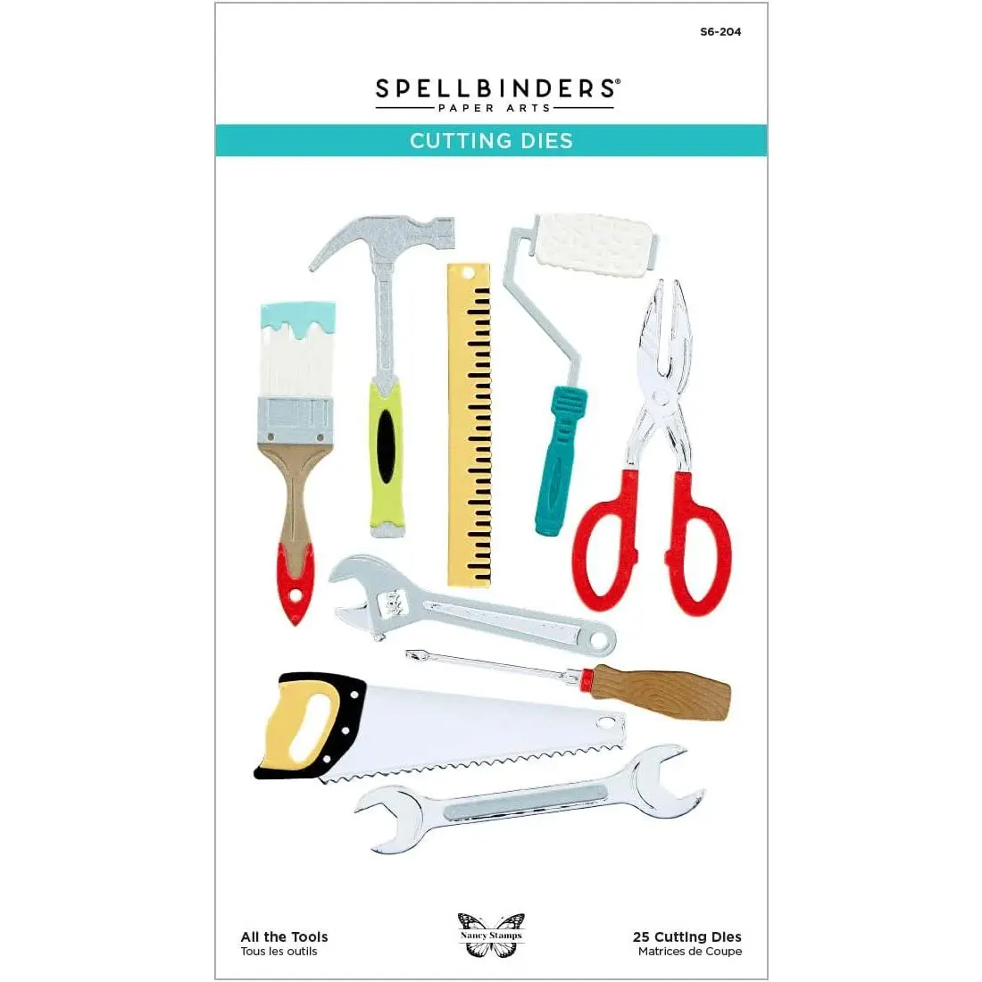 Spellbinders S6-204 All The Tools Etched Dies Hand Tool Kit - Etched, Metallic Die Cutting Machine Accessory for DIY Home Repair, Emboss and Stencil, Cut Tasks