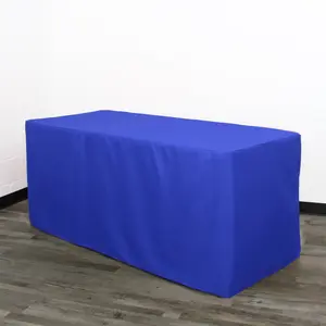 8 ft. Polyester Fitted Tablecloth Rectangular Royal Blue 8 ft. Polyester Fitted Tablecloth Rectangular Royal Blue
