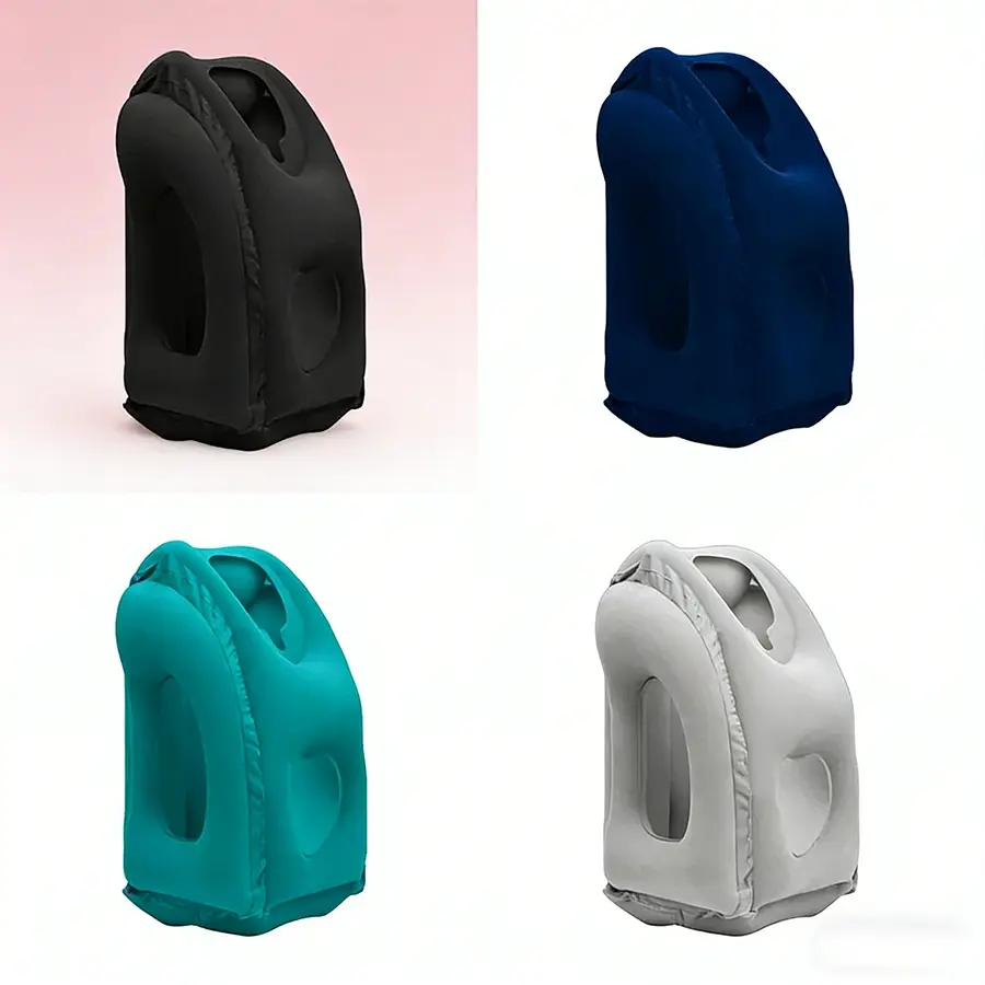 New Pattern Inflatable Travel Pillow, Travel Neck Cushion, Portable Chin & Neck Support for Airplane, Car, Bus, Train & Office Rest