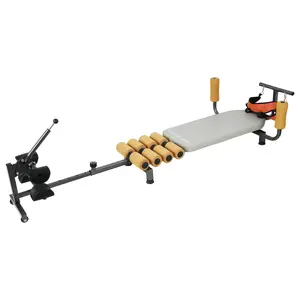 Back Stretch Bench with Cervical Traction, Length Adjustable Spine Stretcher Bed with Foam Rollers, 150kg Load-capacity Lumbar Decompression Table with Cervical Traction, Steel Frame, Compact, Space Saving