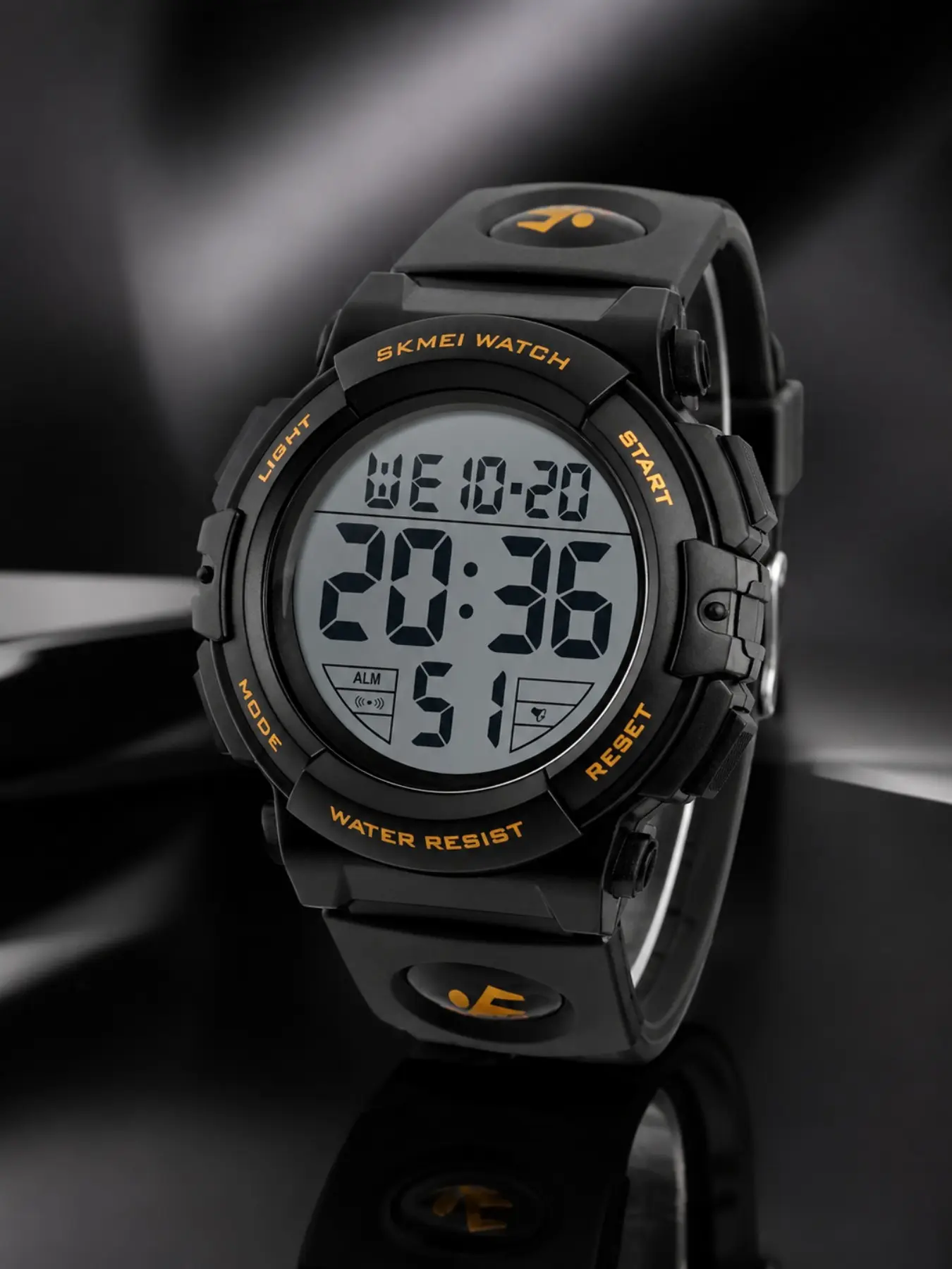 Large Screen Digital Watch Skmei, Lightweight Durable LED Night Light, Countdown Alarm, PU Strap, 50m Waterproof, Comfortable Wear, Waterproof Wrist Watch, Waterproof Wristwatch