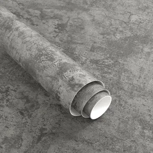 36"x394" Extra Wide Grey Concrete Wallpaper Peel and Stick Matte Vinyl Gray Cement Contact Paper Removable  Easy to Apply and Clean Countertop Paper for Bedroom Basement Bathroom