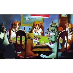 Dogs Playing Poker Funny Flag 40x60inch,Meme Flag,Vivid Color - Double Stitched Polyester for College Dorm Room Decor.40x60 Decorative Door