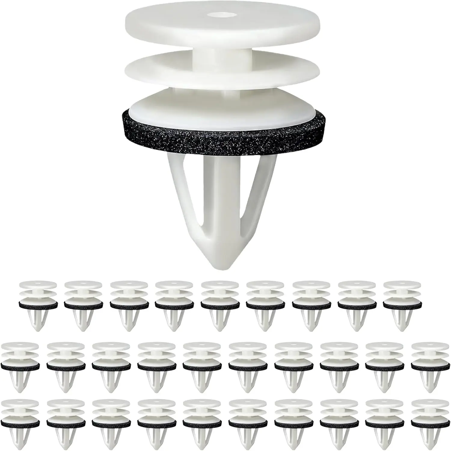 30PCS Door Trim Panel Retainer Clips, Automotive Clips, Auto Door Panel Fastener Push Type Retainer, Nylon Push Rivets Fit for GMC Chevy Buick Equinox Camaro, Replace OEM#11519031 (White)