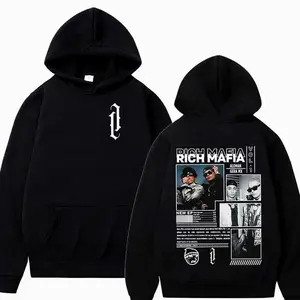 Rapper POCH MAFIA ALEMAN GERA MX Tour 2025 Graphic Hoody Men's Vintage Unisex Sweatshirt Y2K Hip Hop Gothic Pullover Hoodies PACTEAM N8S HVD