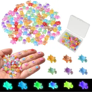 Household daily necessities 100 Pcs Mini Resin Turtles for Crafts Luminous Tiny Turtle for Fairy Garden Dollhouse Micro Landscaping Decoration (Luminous Turtles)