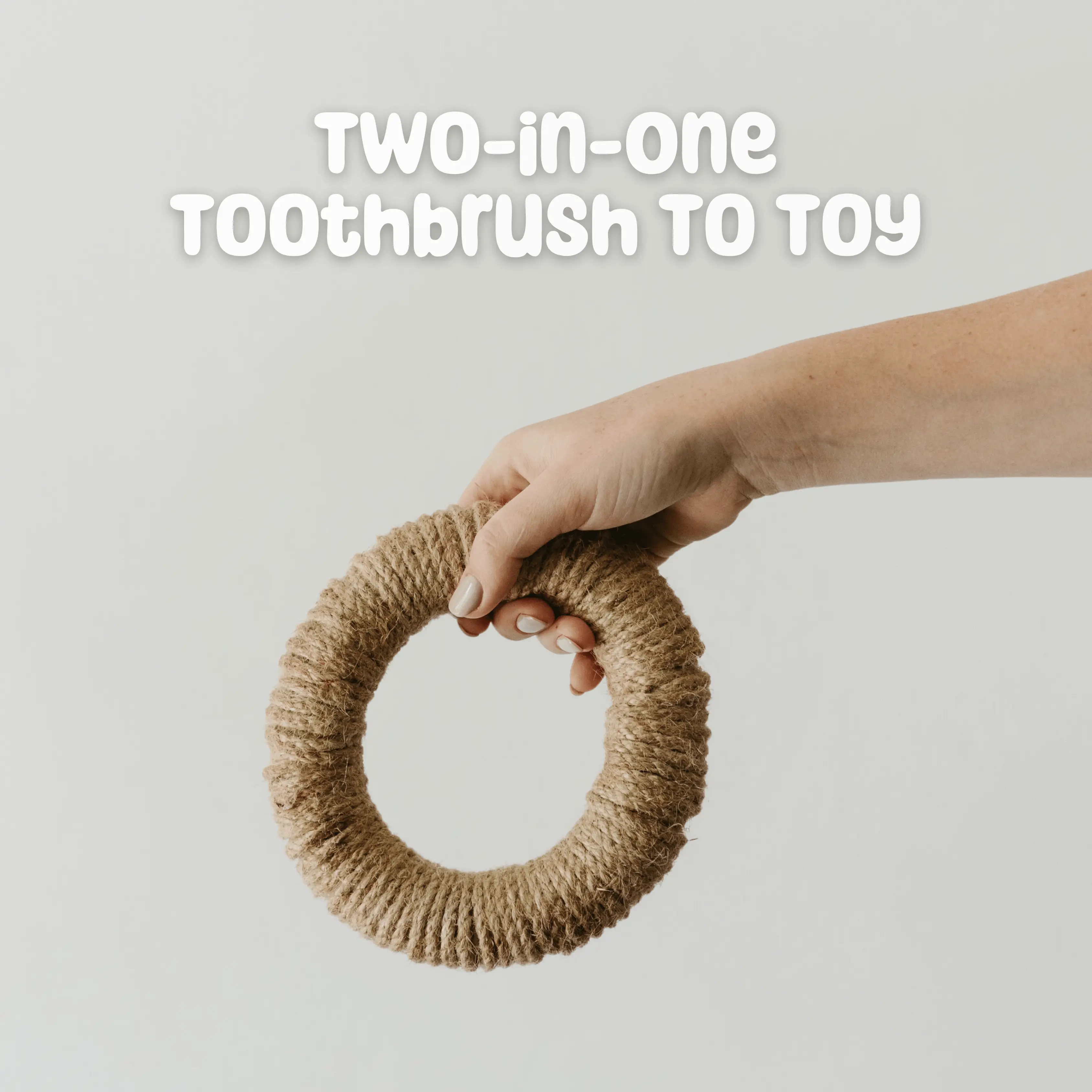DentaHoop - Natural Rubber and Hemp Twine Dog Toothbrush-Turned-Toy for Dental C...