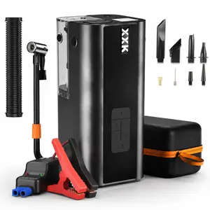 XXK 10-in-1 Car Jump Starter & Tire Inflator, 1.81kg Portable Air Compressor, 15000Pa Cordless Car Vacuum & Air Blower, Emergency Power Bank, Jumper Starter with LED Lights
