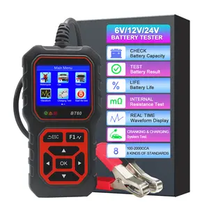 12V 24V Car Battery Tester Analyzer, Automotive Battery System Tester Digital Auto Battery Analyzer SOC SOH Internal Resistance Test Charging Cranking Tester Diagnostic Tool for Car Truck Motorcyle Vehicle RV