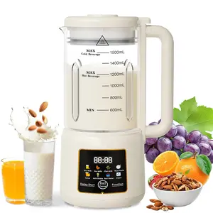 8-in-1 nut milk machine, 12 stainless steel blades, 50 ounces - no soaking, self-cleaning, delayed start and heat preservation, for almond/soy/oat milk, smoothies, milkshakes - plant-free dairy for homes and parties