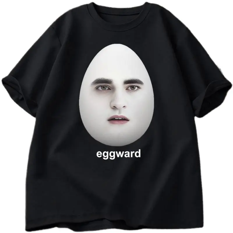 Men's Graphic T-Shirt with Twilight Eggward Meme Parody Print, Casual Round Neck Short Sleeve Top in Breathable Pure Cotton, Tshirt, Graphic T Shirts, Knitting, Four Seasons