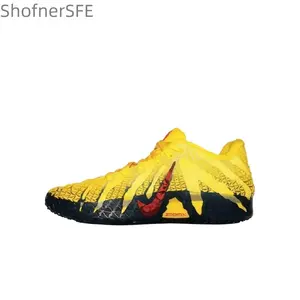Yellow Retro Anti-Slip Wear-Resistant Basketball Shoes for Men and Women