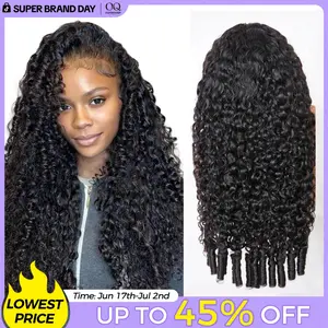 OQ HAIR Full Burmese Curly 13x6 Lace Frontal Glueless Wigs #4 Brown Color 220% Density Water Wave Virgin Human Hair Wigs Pre Plucked Natural Hairline #DealsForYouDays