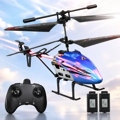 Remote Control Helicopter for Kids & Adults, Color-Changing LED RC Helicopter with Gyro Stabilizer, Rechargeable Flying Toy for Beginners Gift