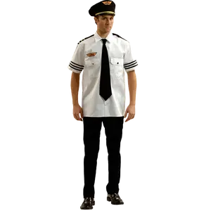 Pilot Costume Dress For Adults | Airline Captain Uniform Suit Set with Tie & Hat - Perfect For Role Play, Career Day, Cosplay & Halloween Dress Up