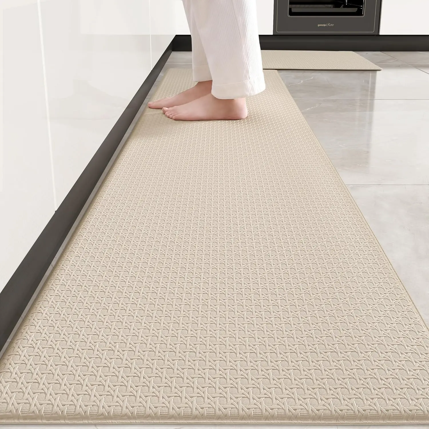 Color&Geometry Kitchen Rugs 2PCS Kitchen Mat Anti Fatigue Mats for Kitchen Floor, Non-Slip Kitchen Floor Mat, Waterproof Memory Foam Standing Mat for Kitchen, Sink, Office