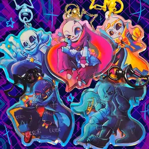 UTMV Sanses Acrylic Keychains!! Ink, Swap, Dream, Error, and Nightmare!!!