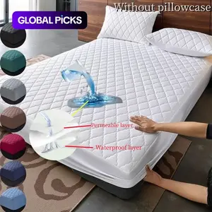 Waterproof Bed Sheet Set, Deep Pocket Non-Slip Grip Elastic Fitted Sheets with Pillowcases, Ideal for Seniors, Pets, Adults Bedroom Accessories #GLOBAL PICKS