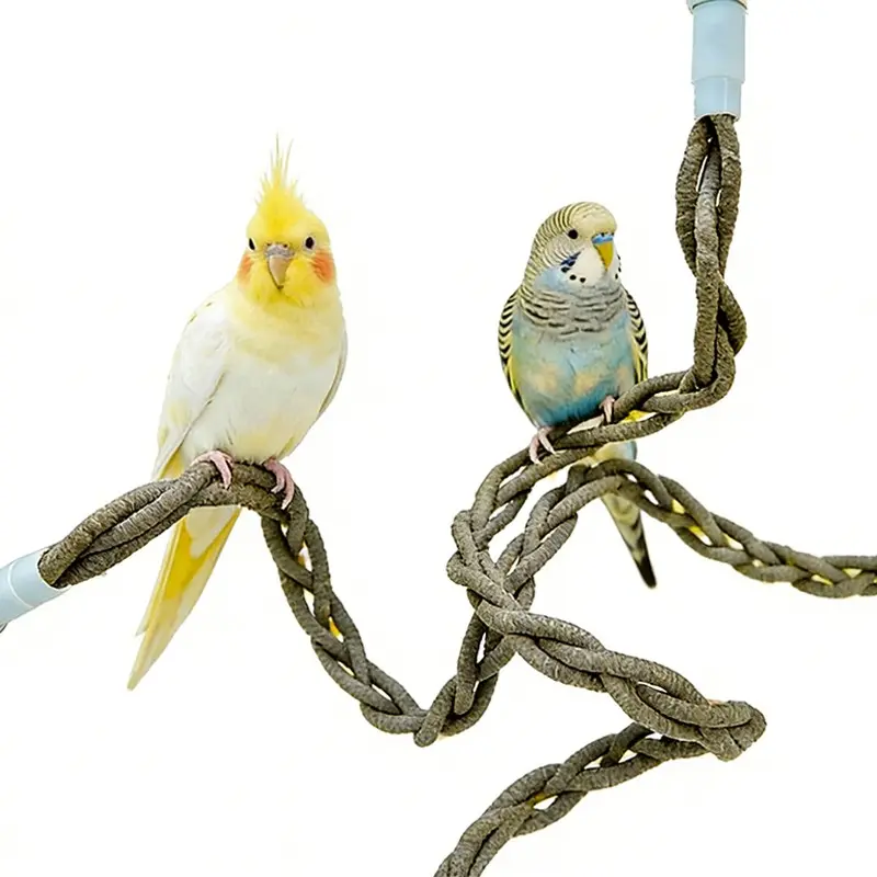 Parrot Climbing Rope Stand Pole Toy, Bendable Bird Toy for Cage Accessories, Bird Perches for Cage, Parakeet Budgie Cockatoo Chew Toy, Avian Pet Supplies, Essential, Entertainment, Chewing