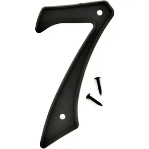 4"  Black Reflective Plastic House Number, Modern Raised Numbers for Exterior House, Durable Convenient Marking for Home Address with Included Mounting Hardware for Simple Installation