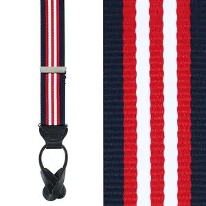 Trafalgar Sumner 35mm Grosgrain Weave Striped Button End Braces, Button-End Suspenders
