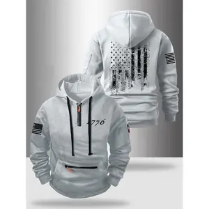 Autumn Winter Thick Zipper Hoodie, Casual Loose-Fit Design, Fashionable Pocket Detail, Comfortable Outdoor Wear for Men & Women