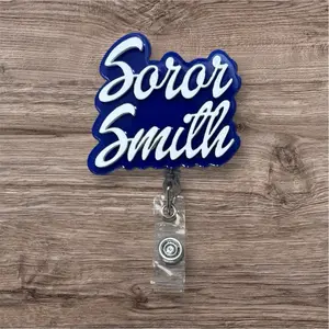 Zeta Phi Beta Sorority personalized Badge Reel with Clear Retractable Alligator Clip or Belt Clip for Identification - Enter name in order comments